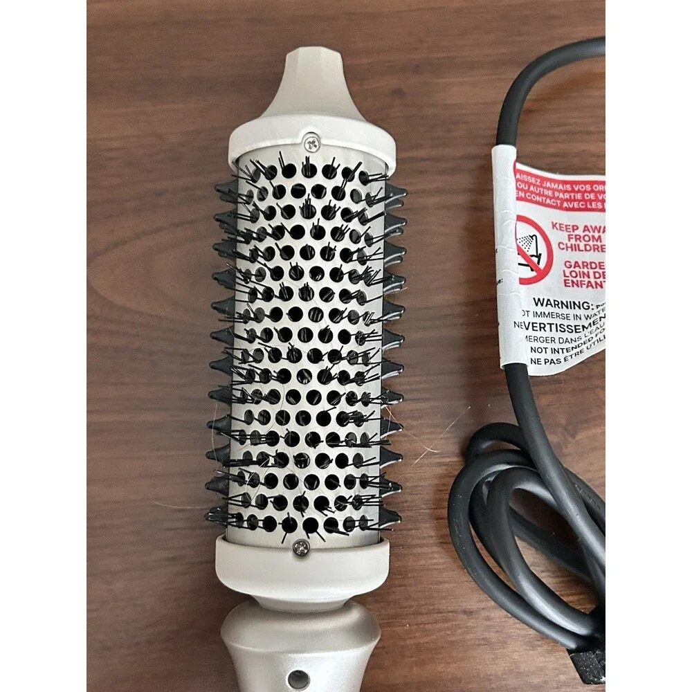 TYMO Heated Curling Brush w/ Adjustable Heat Settings, Electric, Silver/Black